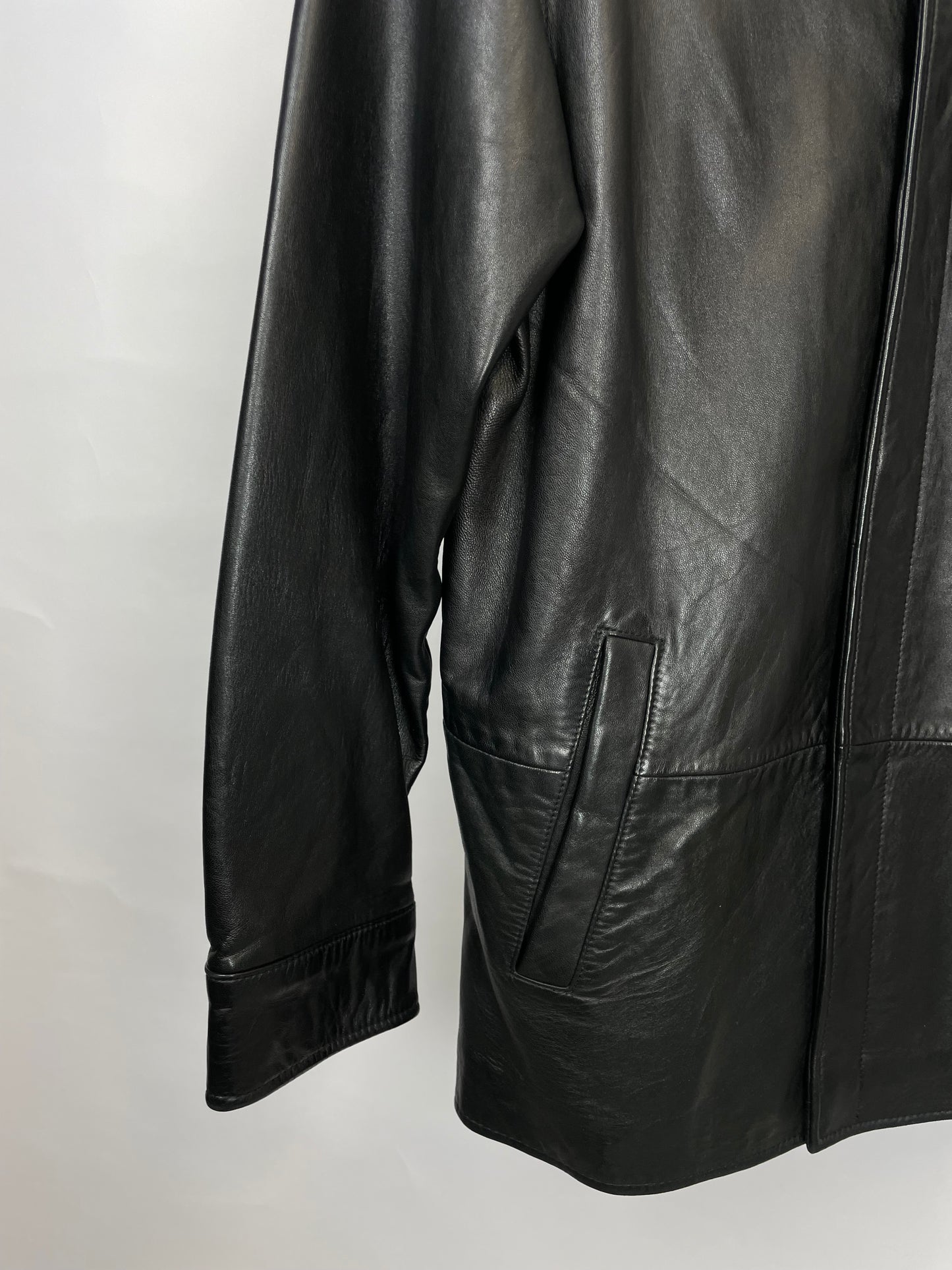 Vintage 90s Andrew Marc New York Long Leather Jacket