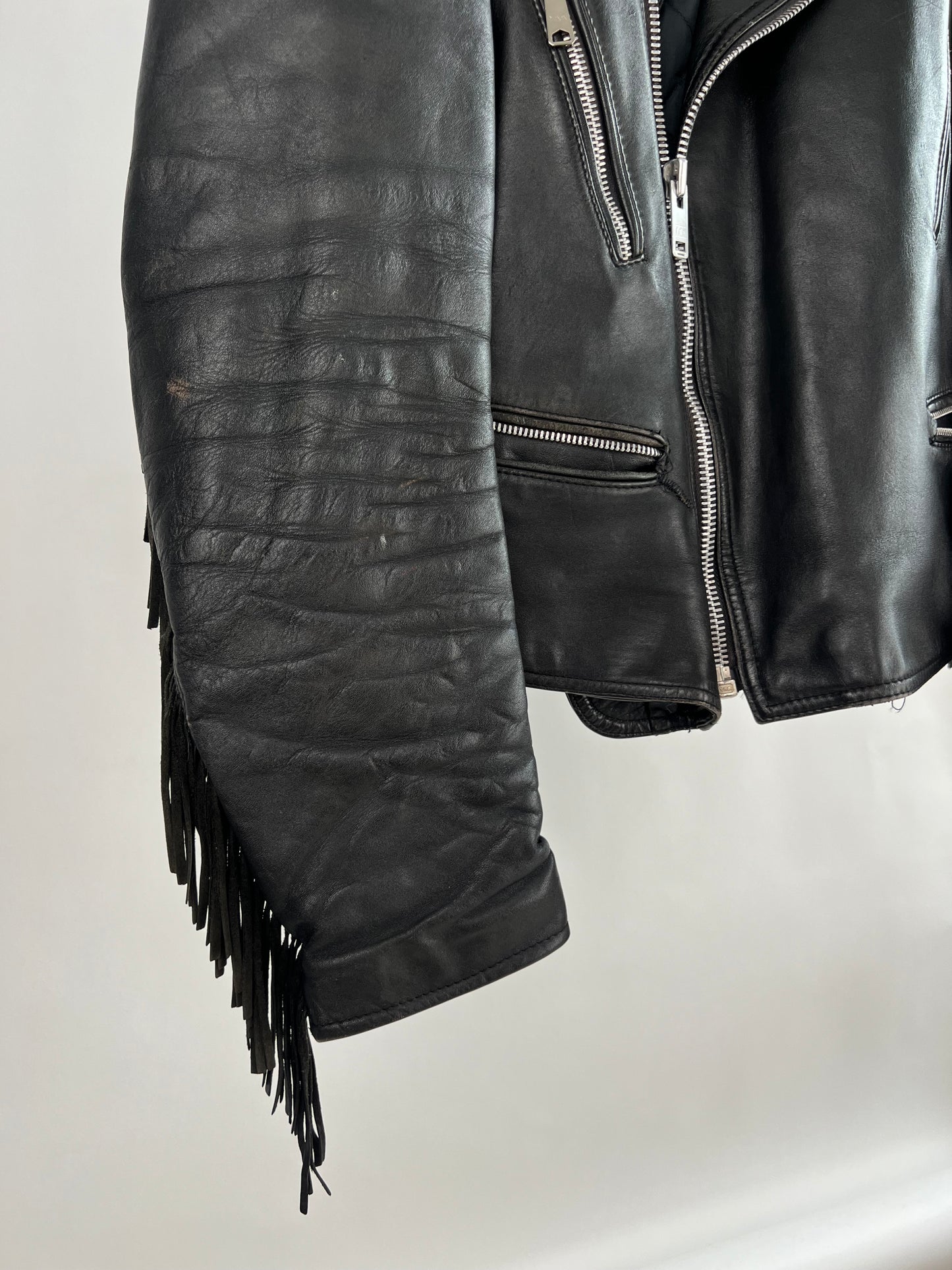 Vintage 90s Leather Tassel Jacket