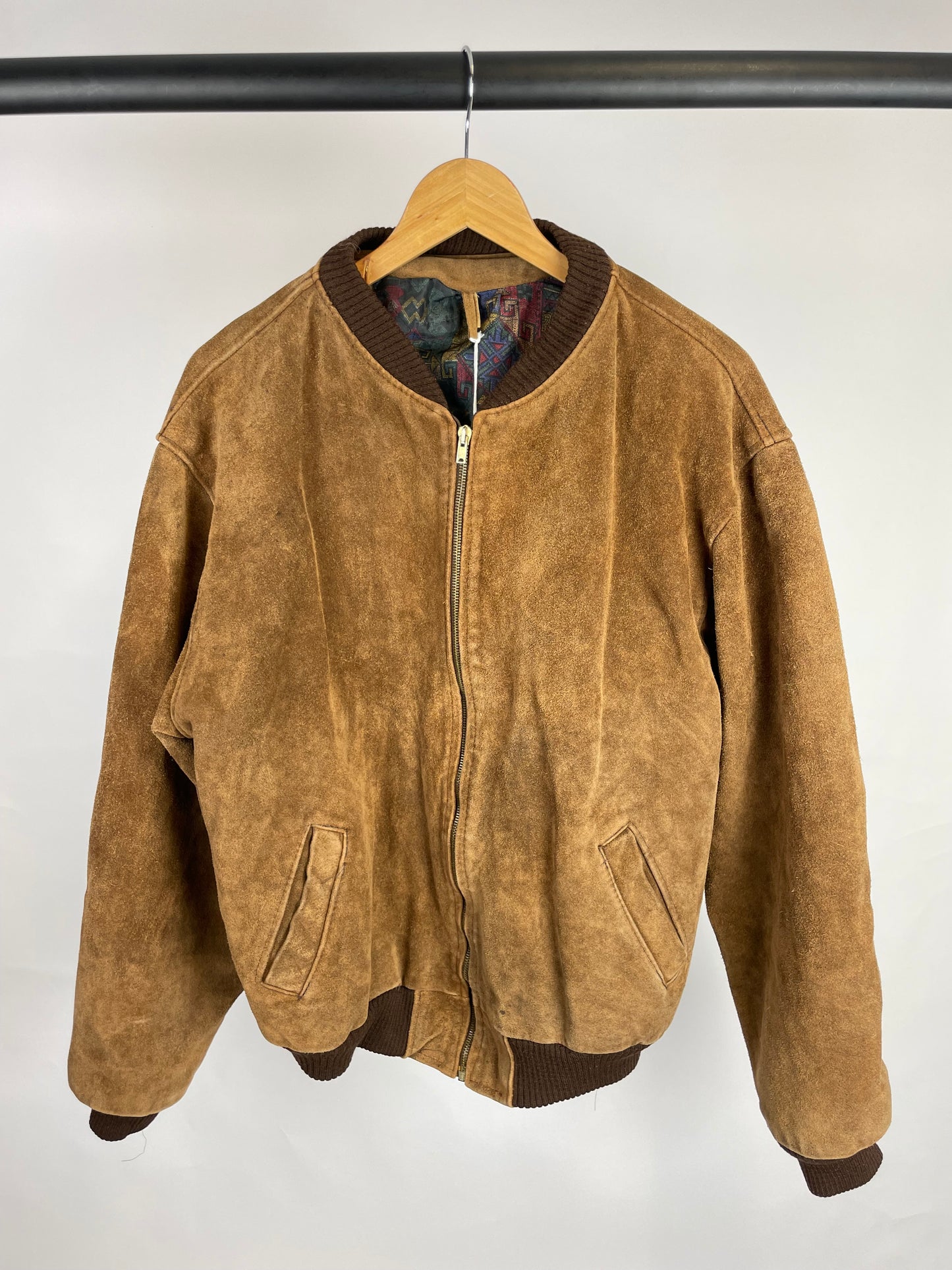 Vintage 90s Bomber Suede Jacket