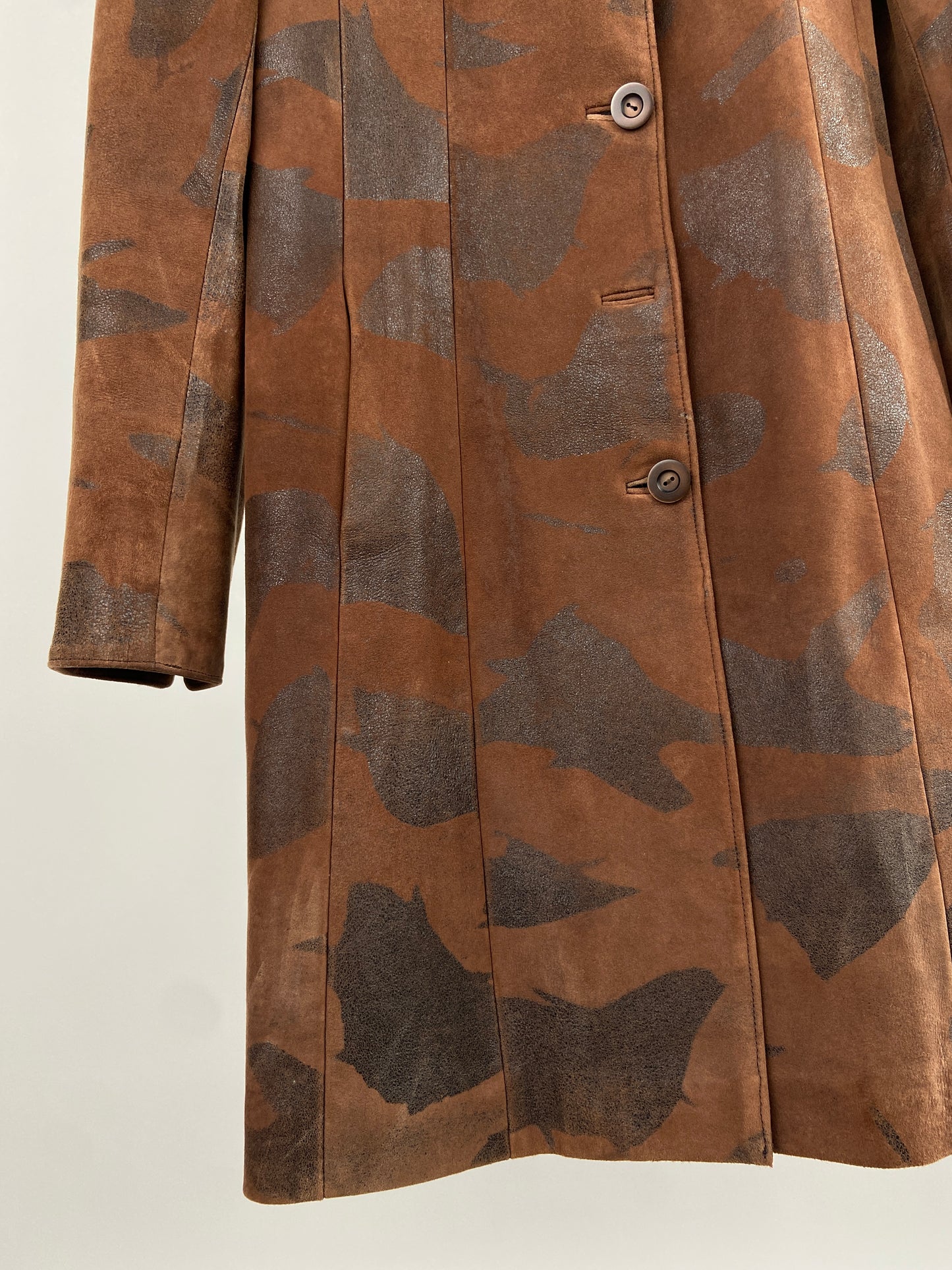 Vintage 90s Brown Patterned Suede Jacket