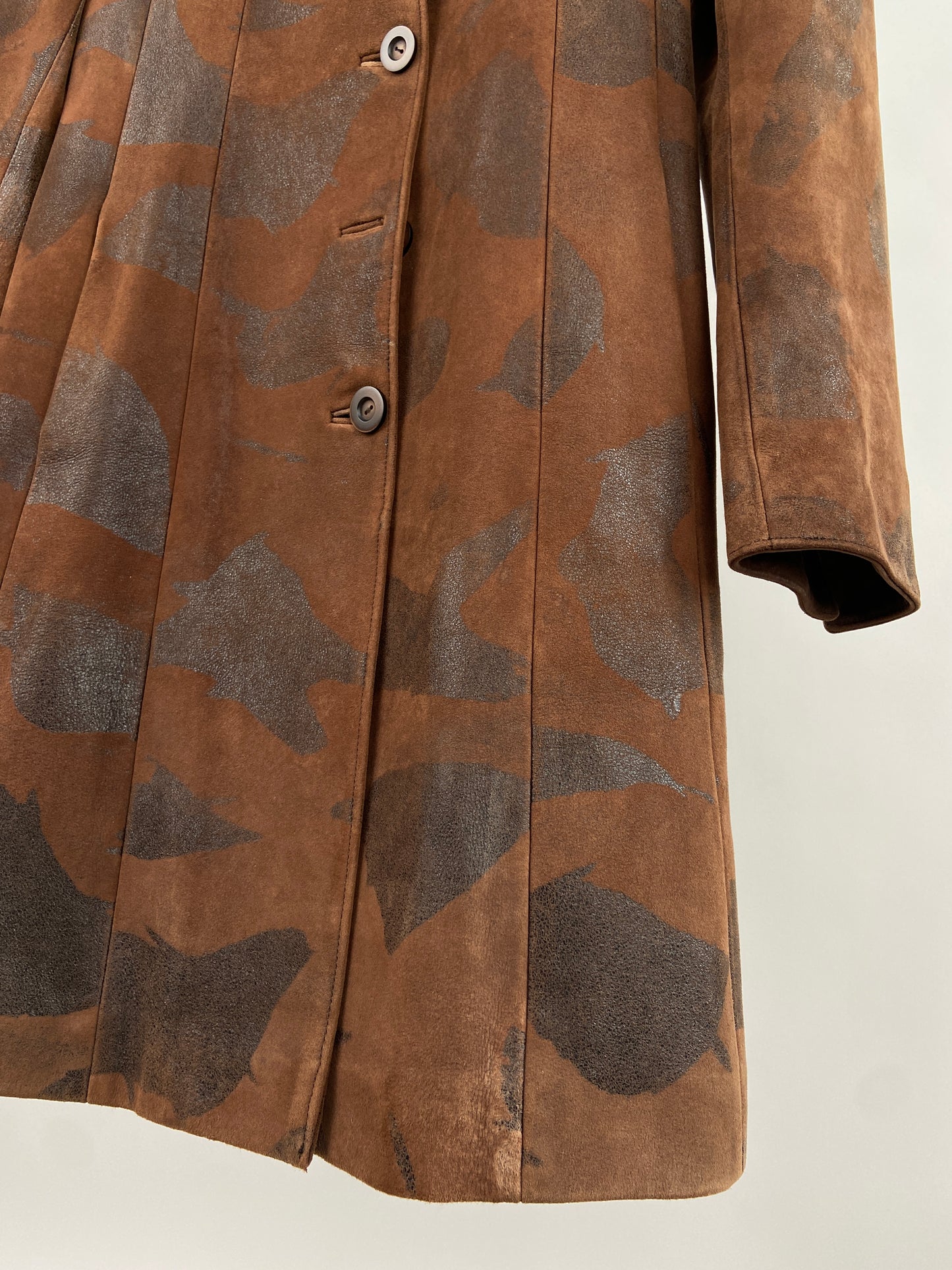 Vintage 90s Brown Patterned Suede Jacket