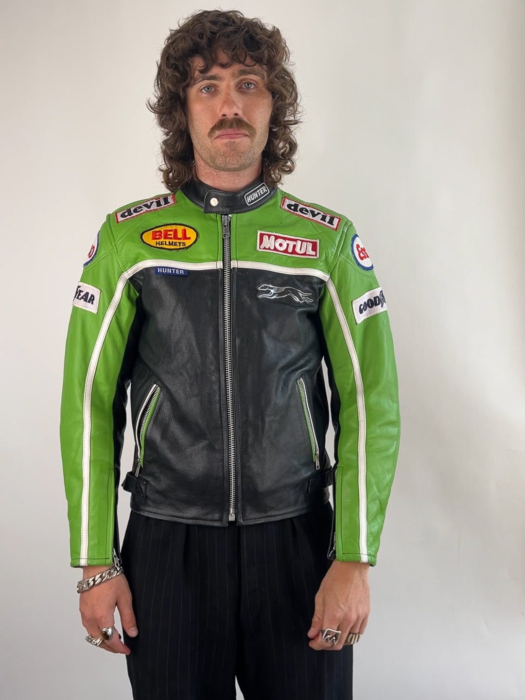 Hunter 90s Leather Motorbike Jacket