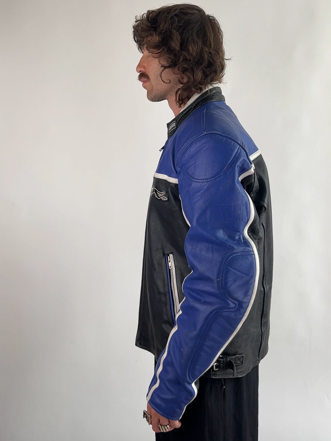 Vintage 90s Hunter Class Leather Motorbike Jacket