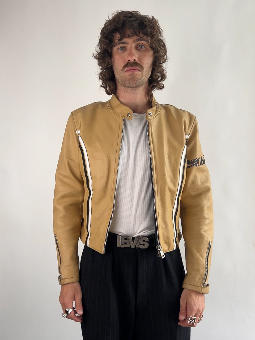 Helston 90s Leather Motorbike Jacket