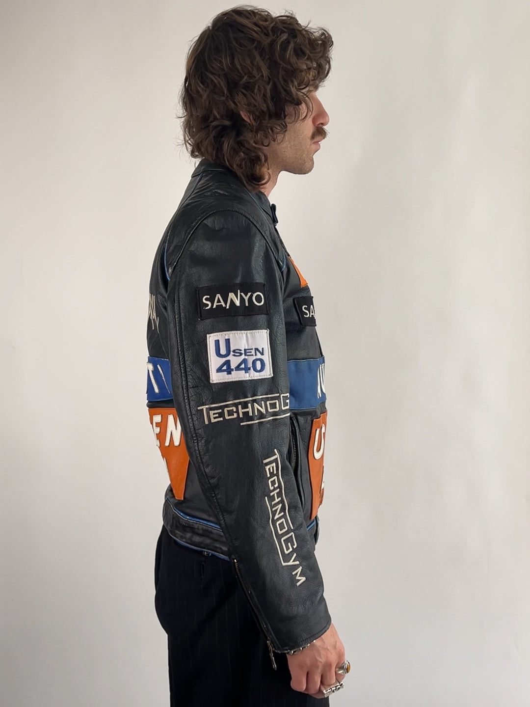 Ferrari Auto Usen 440 90s Leather Motorbike Jacket