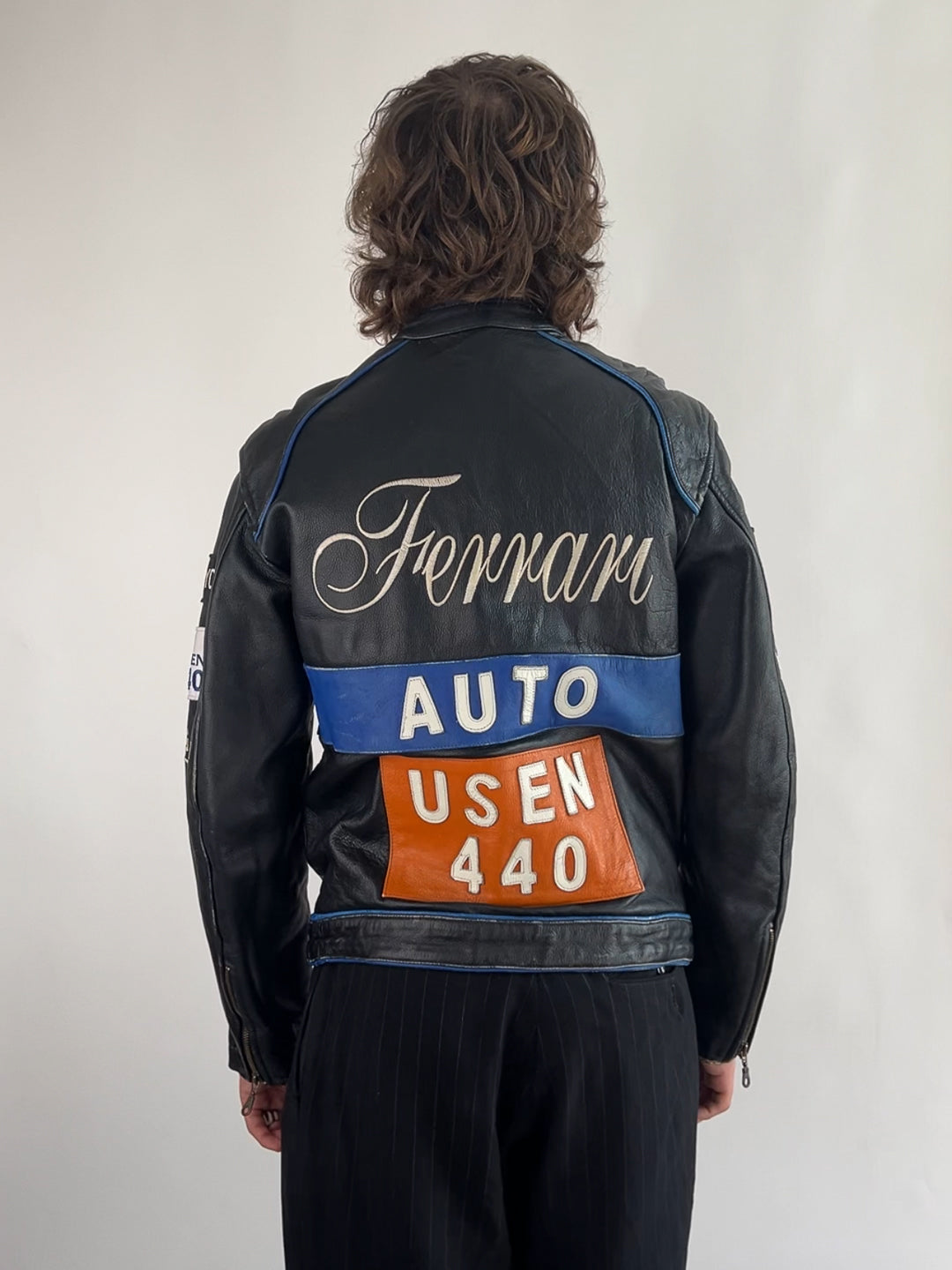 Ferrari Auto Usen 440 90s Leather Motorbike Jacket