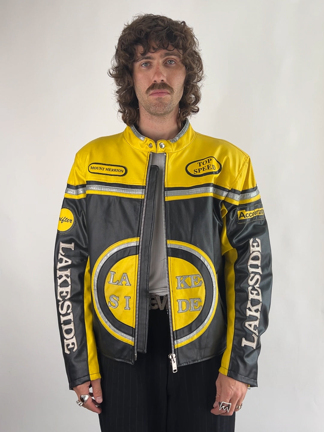 Lake Side 90s Leather Motorbike Jacket