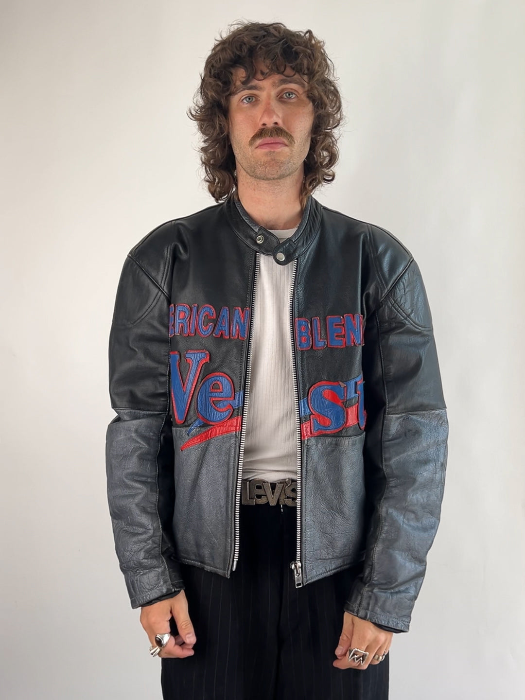 West American Blend 90s Leather Motorbike Jacket
