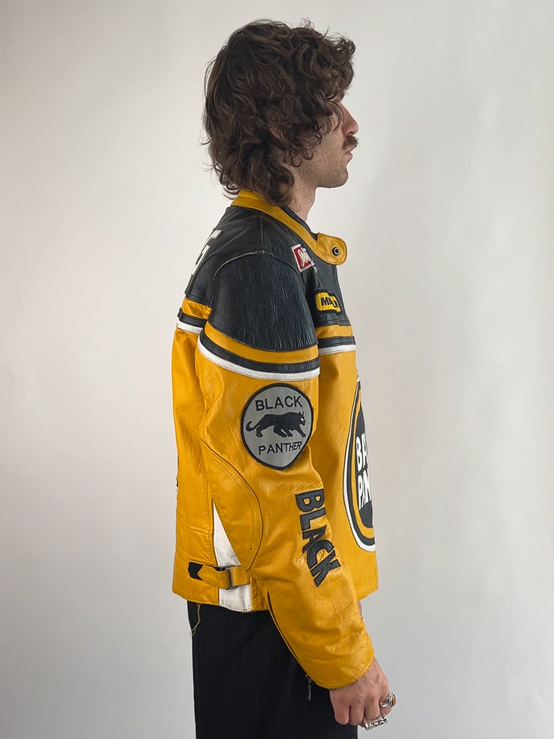 Black Panther 90s Leather Motorbike Jacket