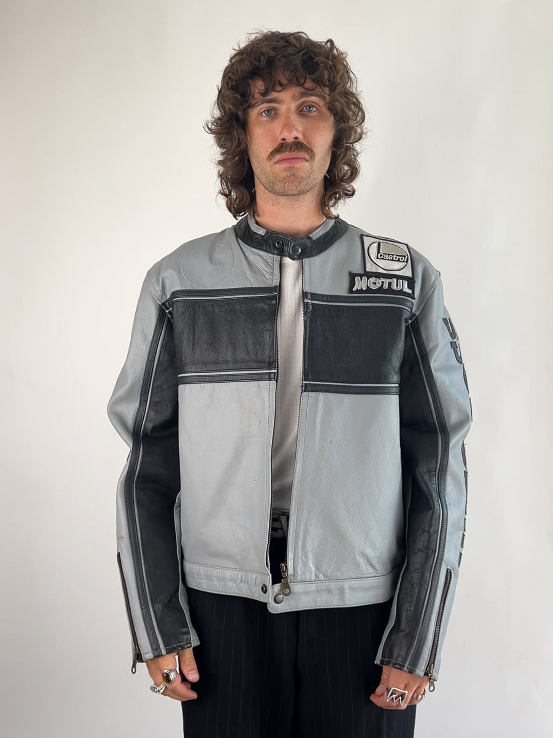 Hugo Boss Branded 90s Leather Motorbike Jacket