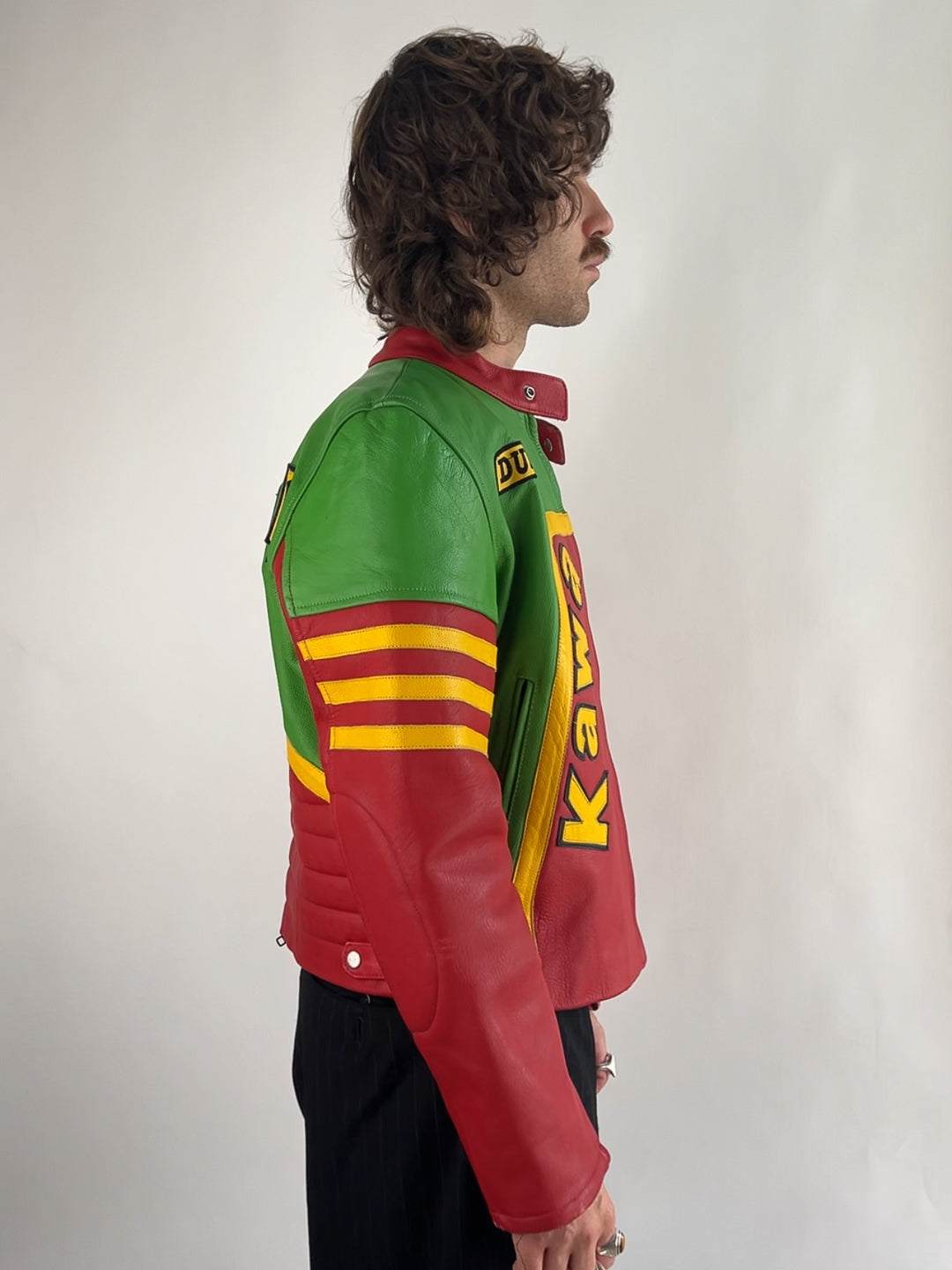 Vintage Kawasaki 90s Leather Motorbike Jacket