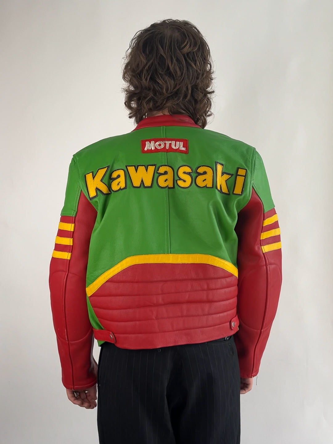 Vintage Kawasaki 90s Leather Motorbike Jacket