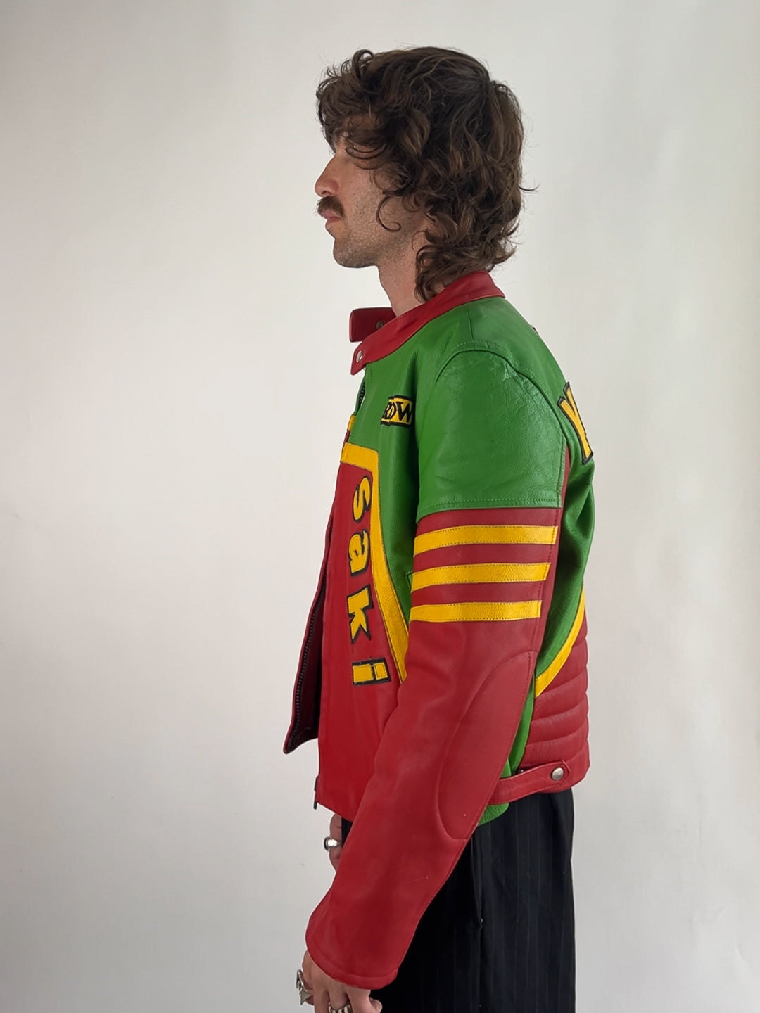 Vintage Kawasaki 90s Leather Motorbike Jacket