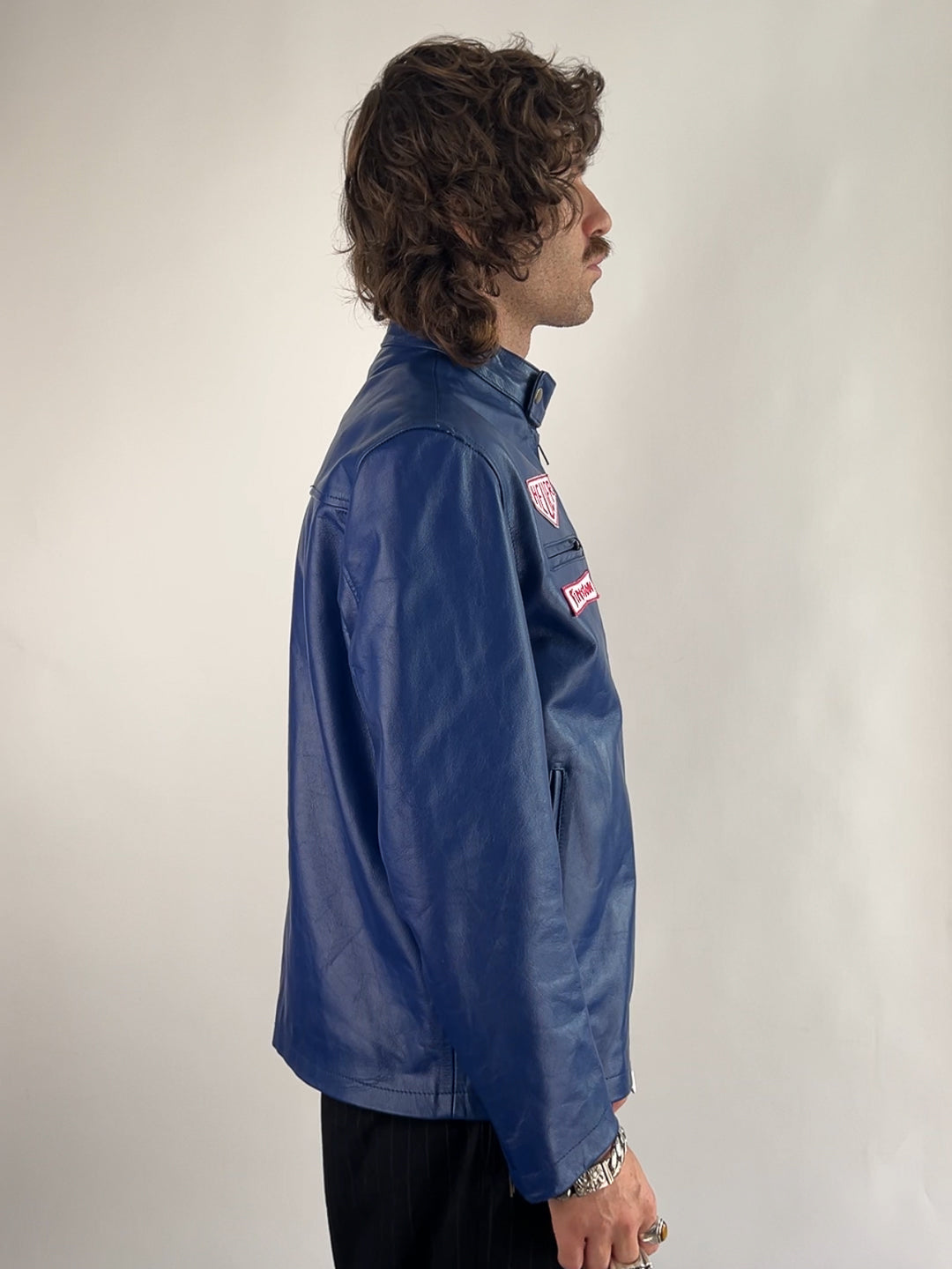 Vintage 90s Steve McQueen Leather Motorbike Jacket