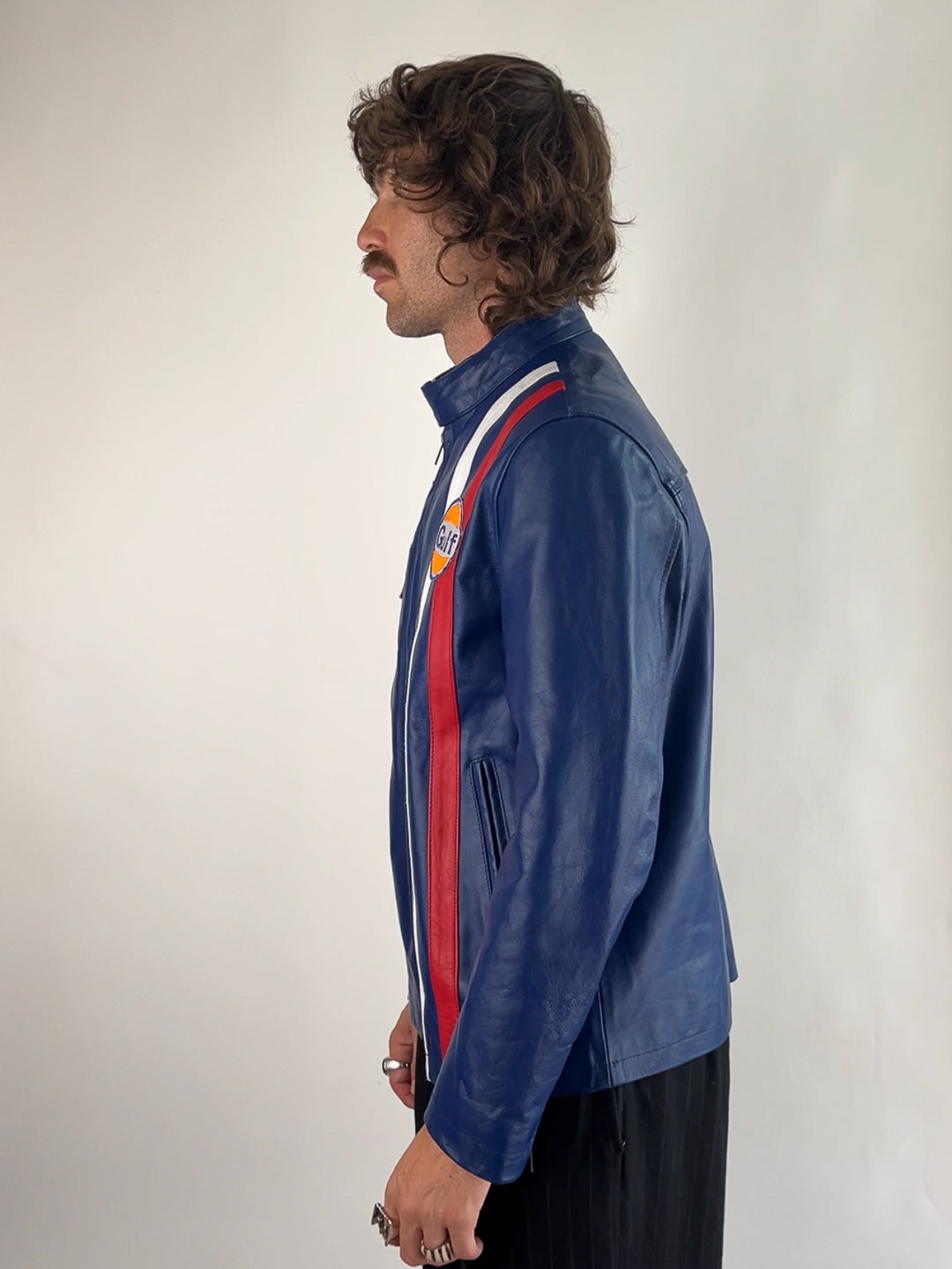 Vintage 90s Steve McQueen Leather Motorbike Jacket