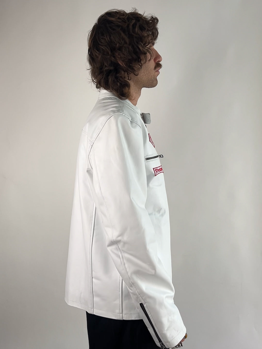 Vintage 90s Steve McQueen Leather Motorbike Jacket