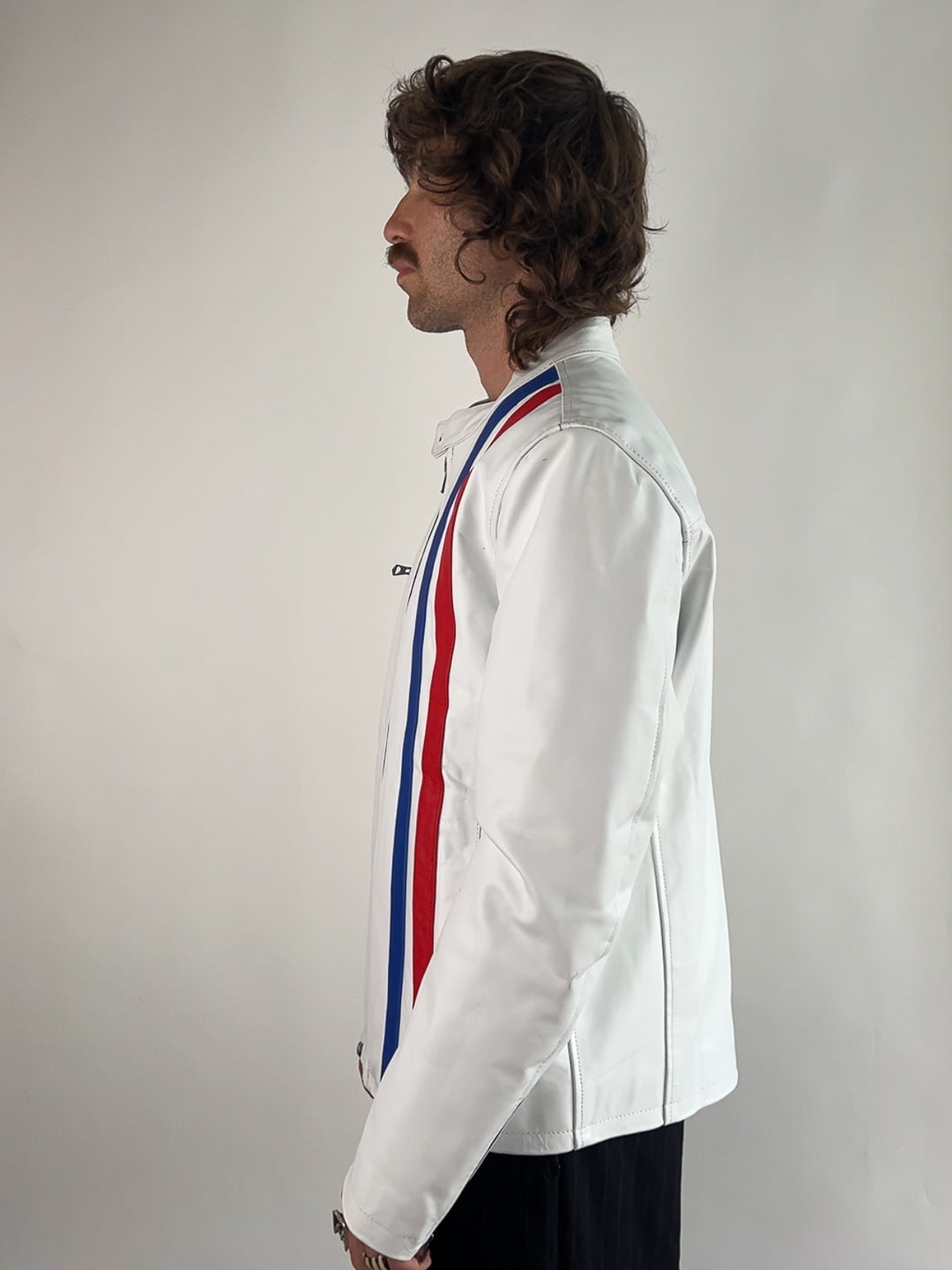 Vintage 90s Steve McQueen Leather Motorbike Jacket