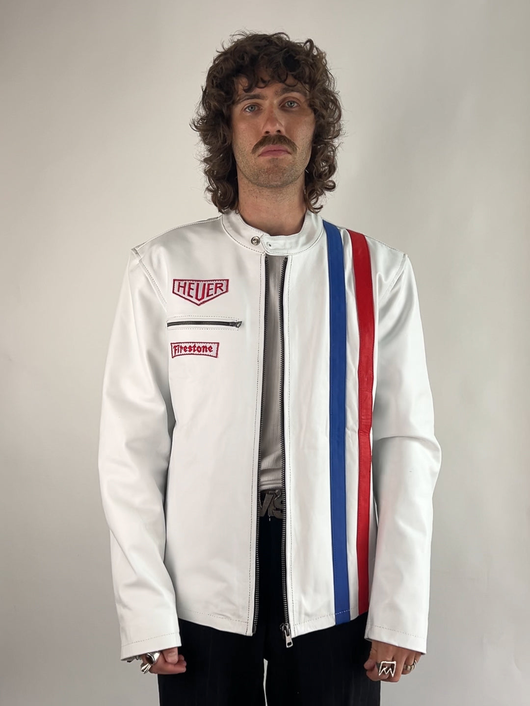 Vintage 90s Steve McQueen Leather Motorbike Jacket