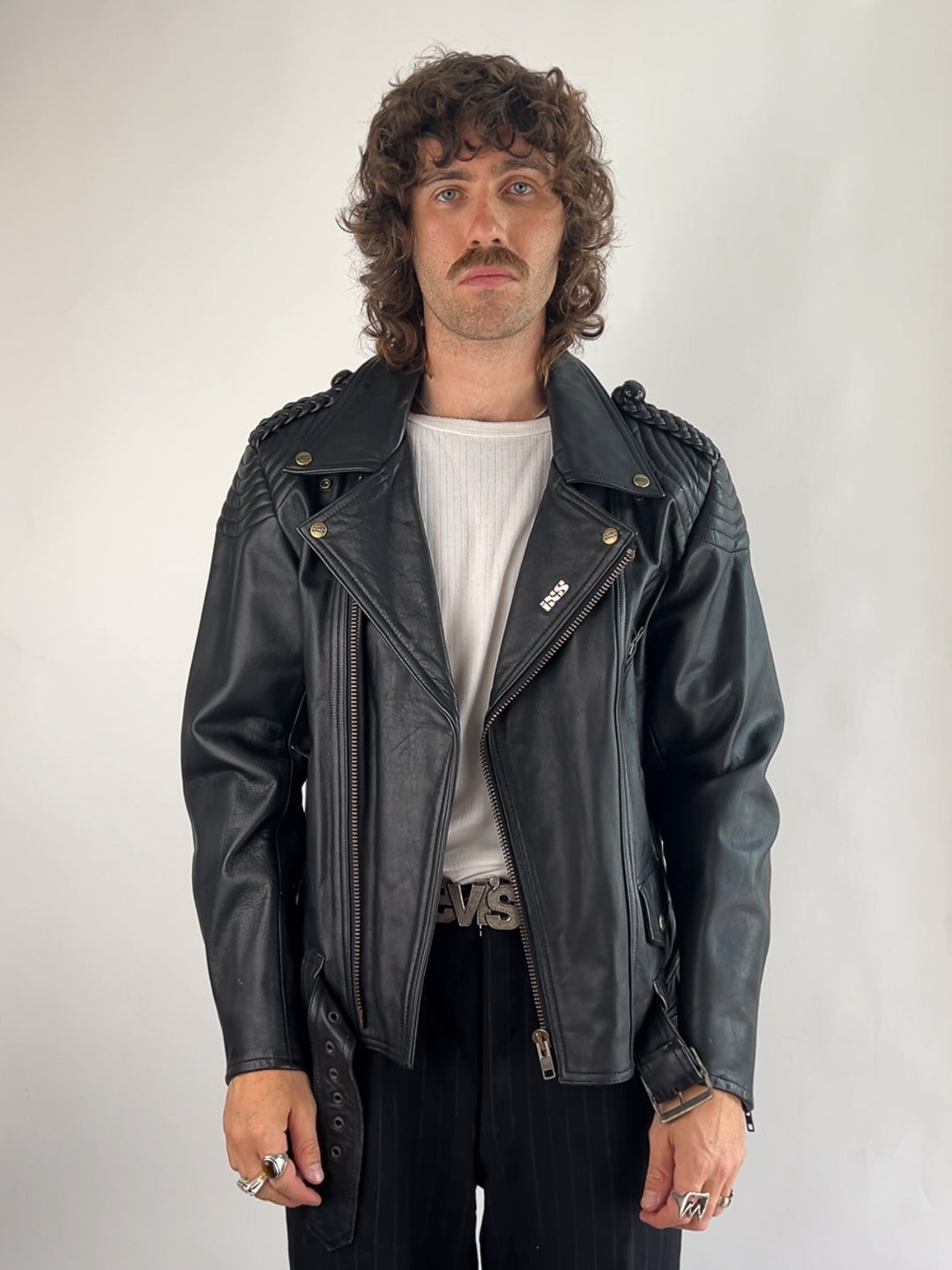 IXS American Eagle 90s Leather Biker Jacket