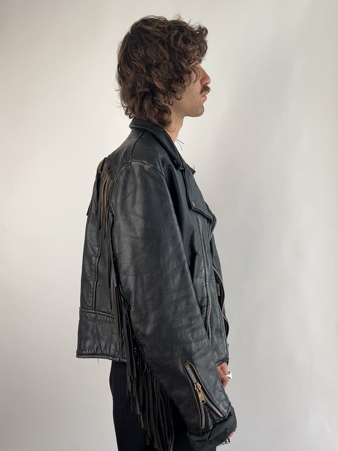 Vintage 90s Leather Tassel Jacket