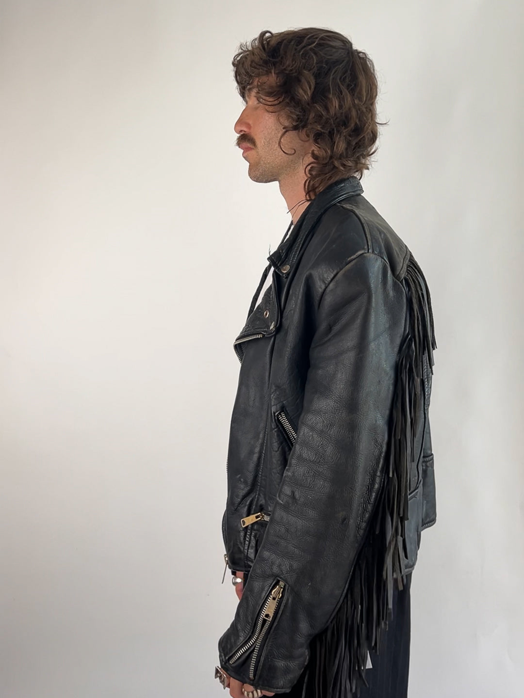 Vintage 90s Leather Tassel Jacket