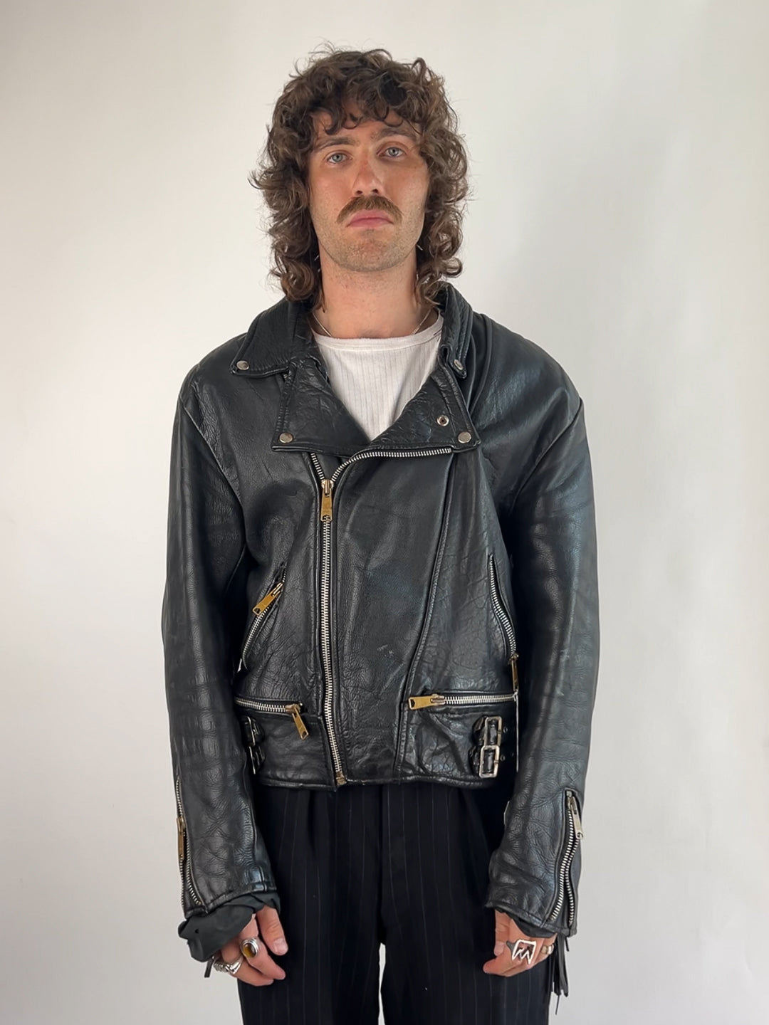 Vintage 90s Leather Tassel Jacket