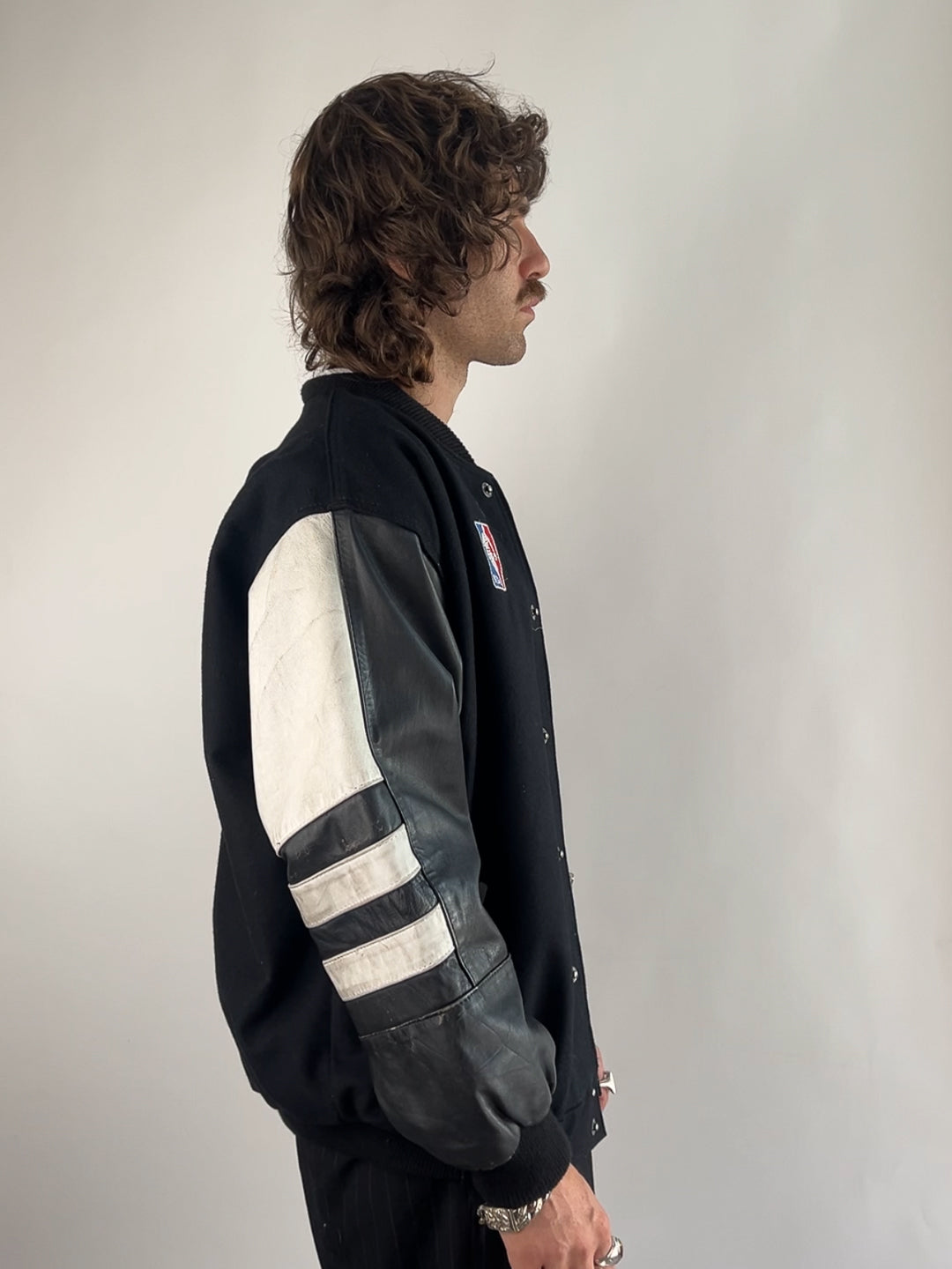 Vintage 90s Chicago Bulls Varsity Leather Jacket
