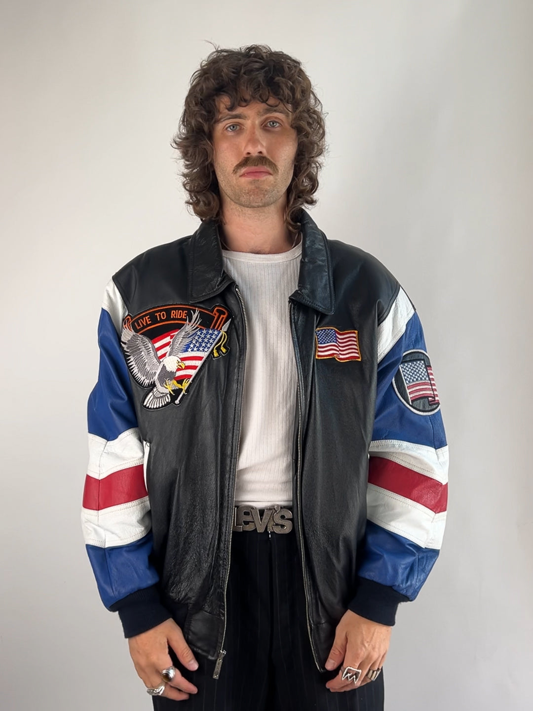 Michael Hoban 90s USA Authentics Bomber Leather Jacket
