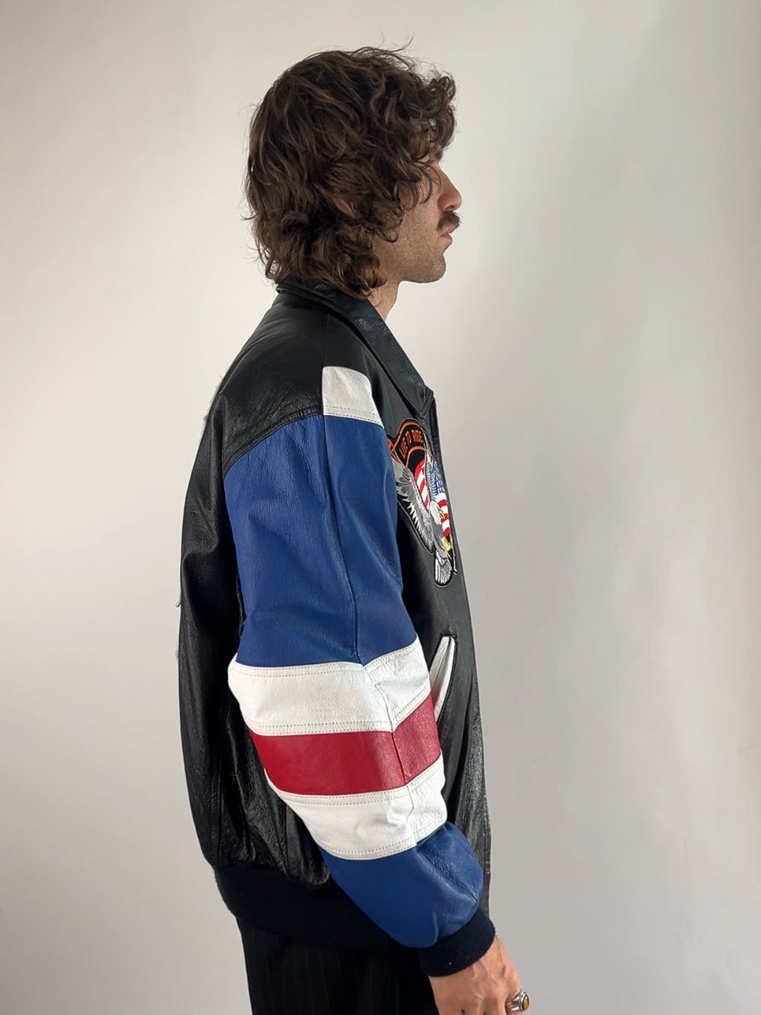Michael Hoban 90s USA Authentics Bomber Leather Jacket