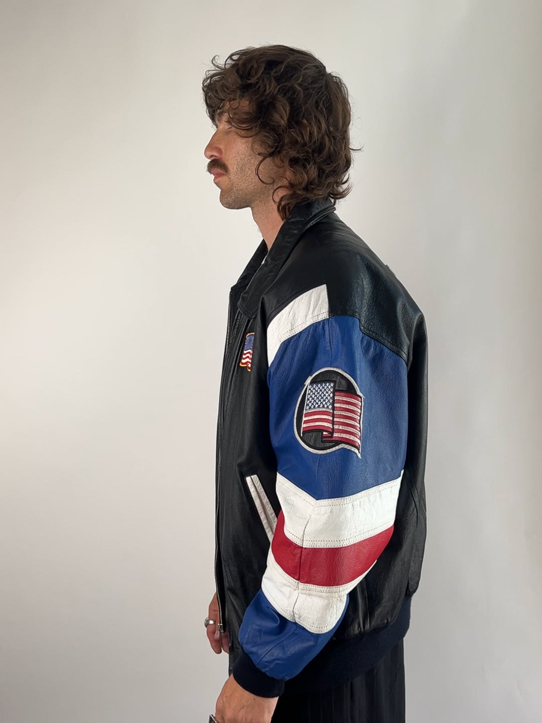 Michael Hoban 90s USA Authentics Bomber Leather Jacket