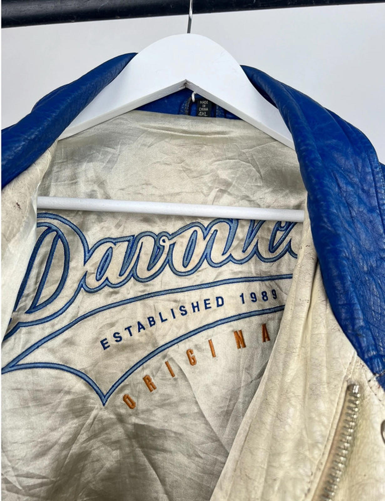 Vintage 90s Rare Davoucci Leather Bomber Jacket