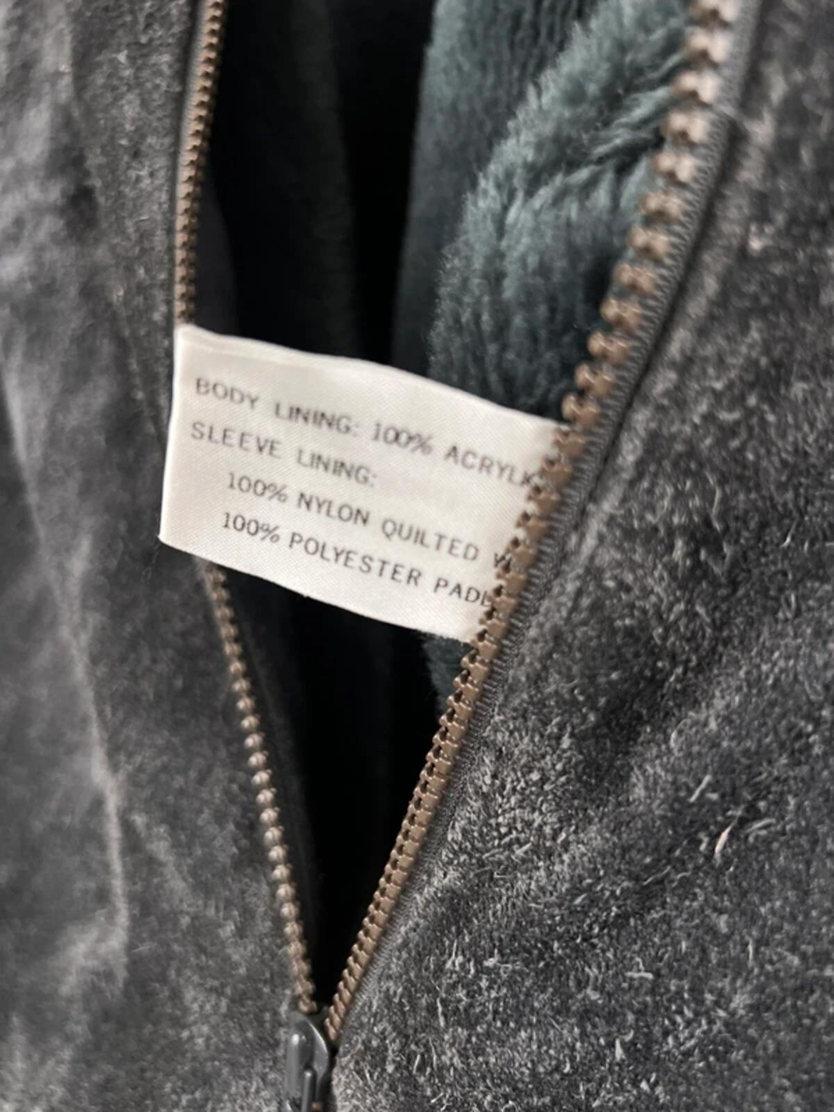 Vintage 80s suede fleece lined bomber jacket