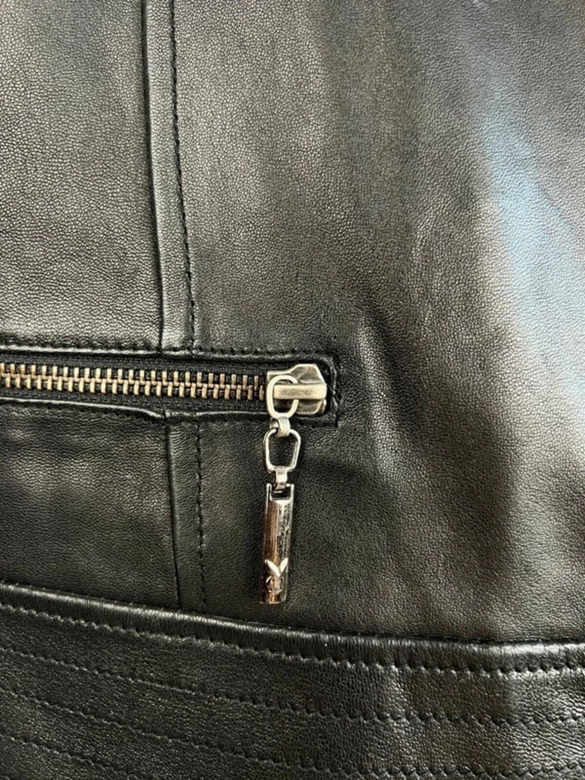 Vintage 90s Playboy Leather Biker Jacket