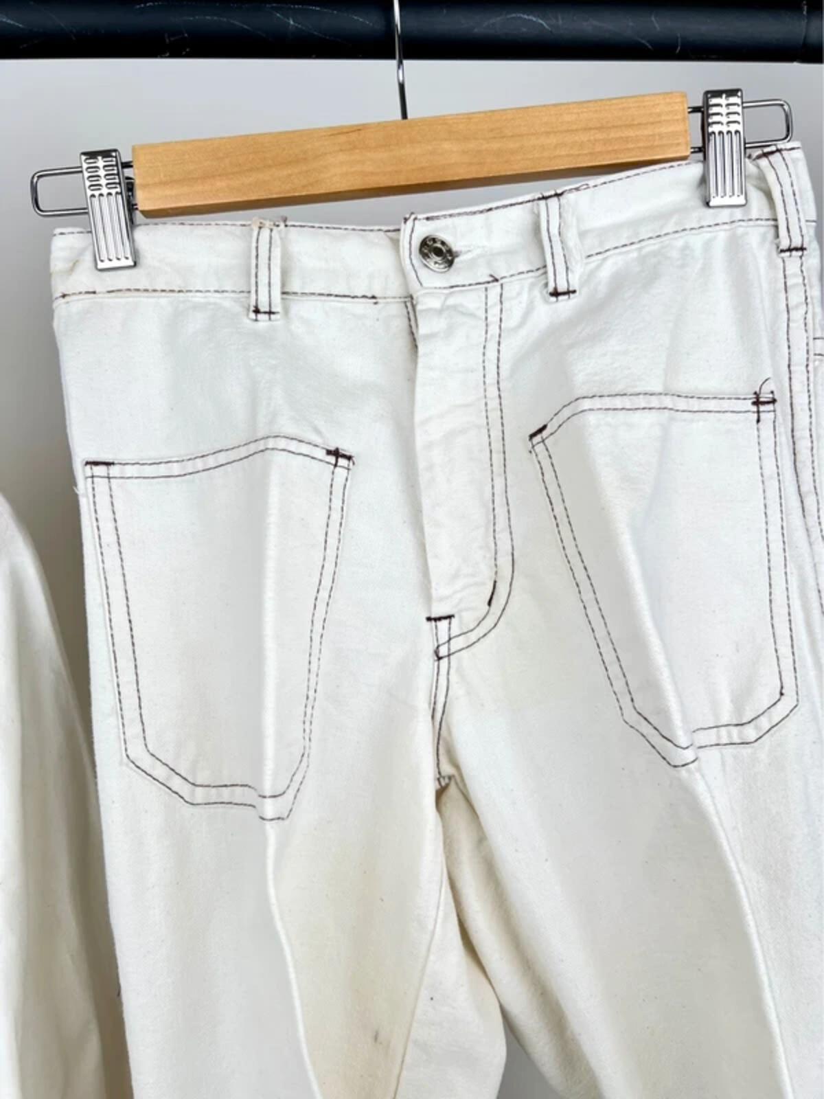 Vintage Contrast Stitch Summer Suit