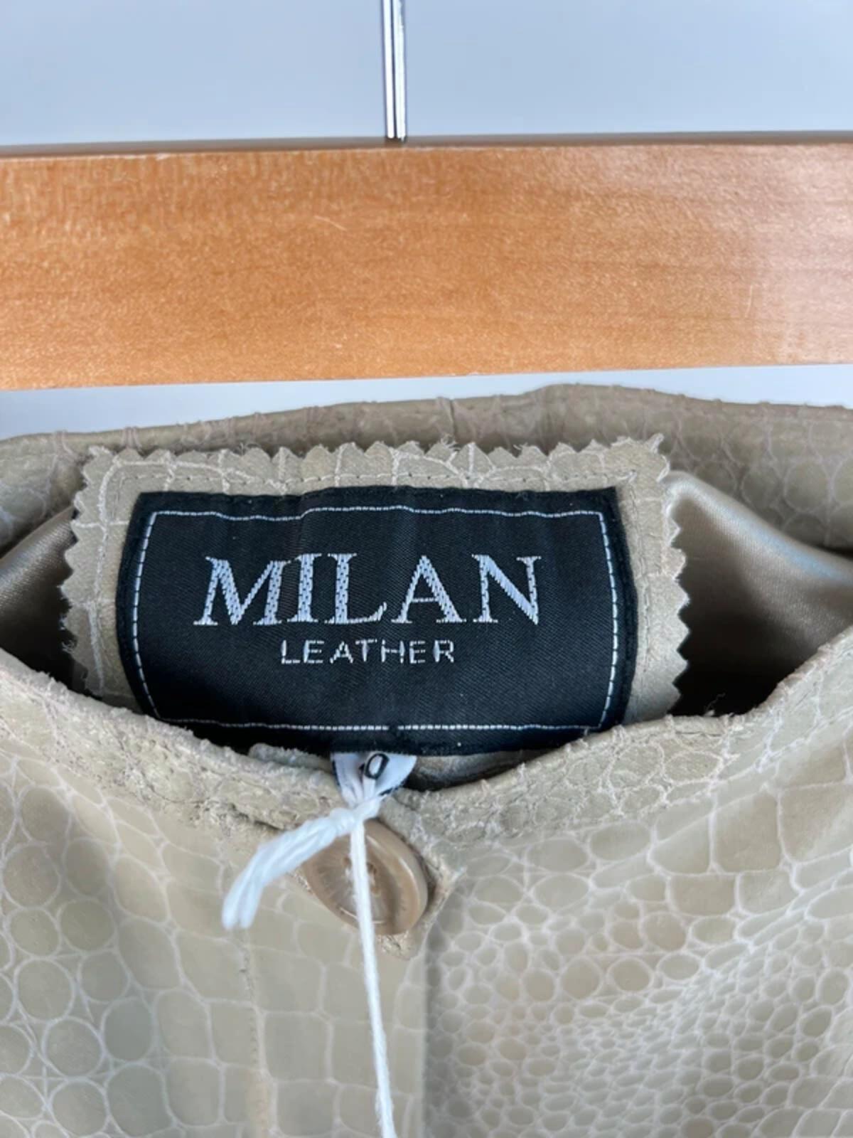 Vintage 90s Milan Two Piece Leather Snakeskin Suit