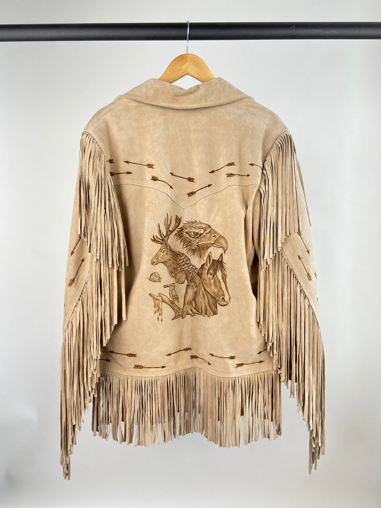 Vintage Western 70s Leather Tassel Jacket
