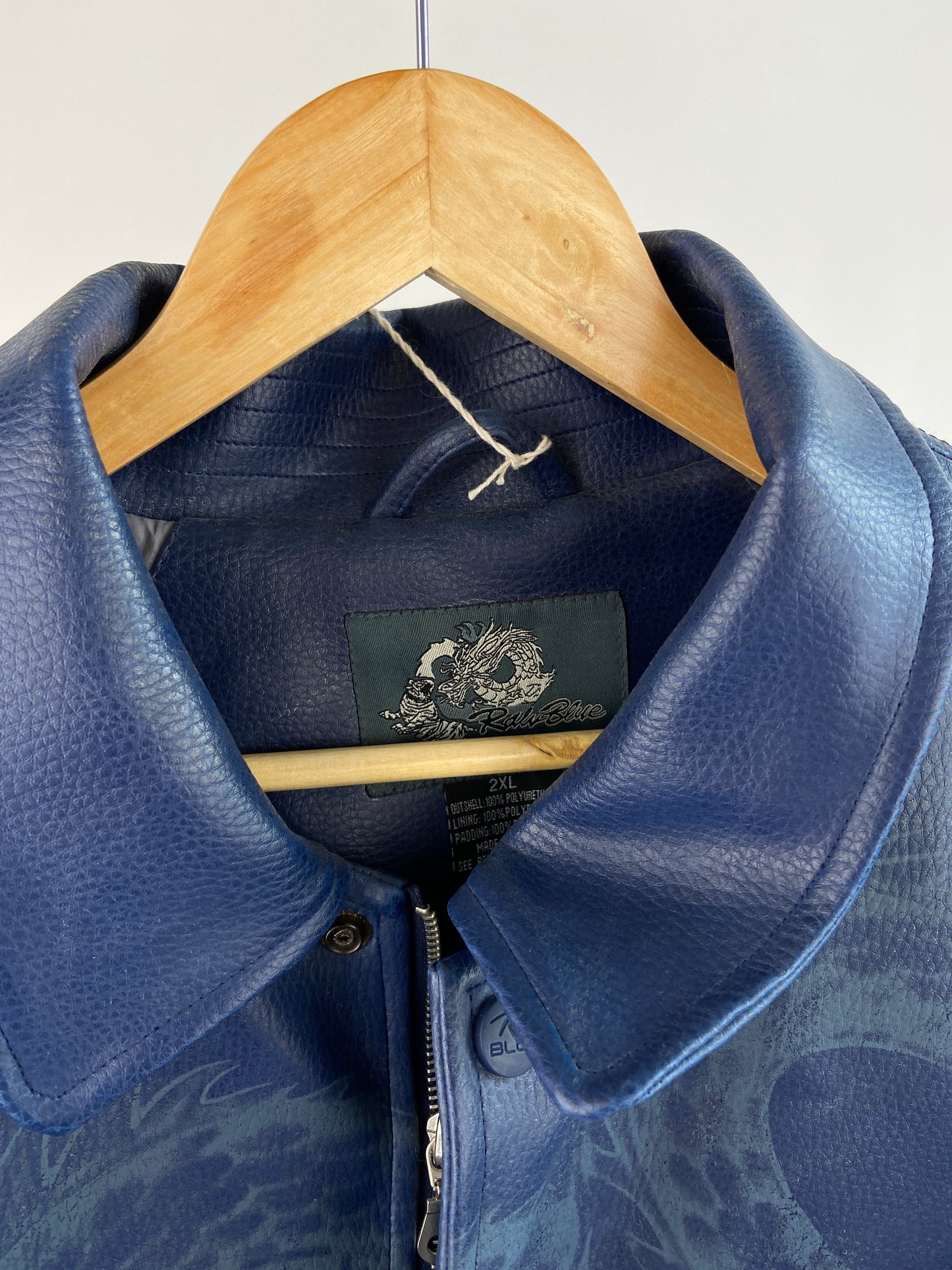 Vintage Raw Blue 90s Leather Jacket