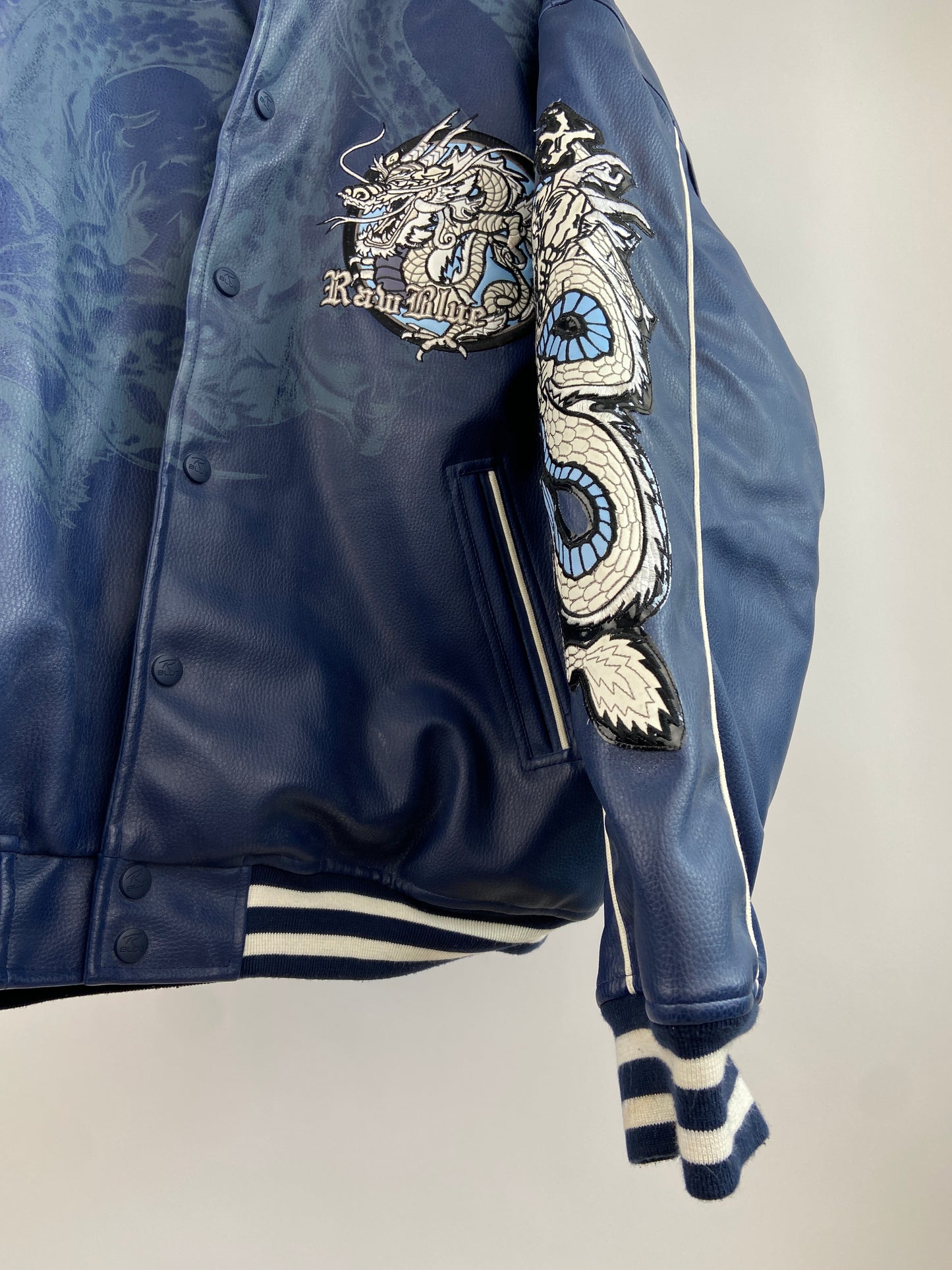 Vintage Raw Blue 90s Leather Jacket