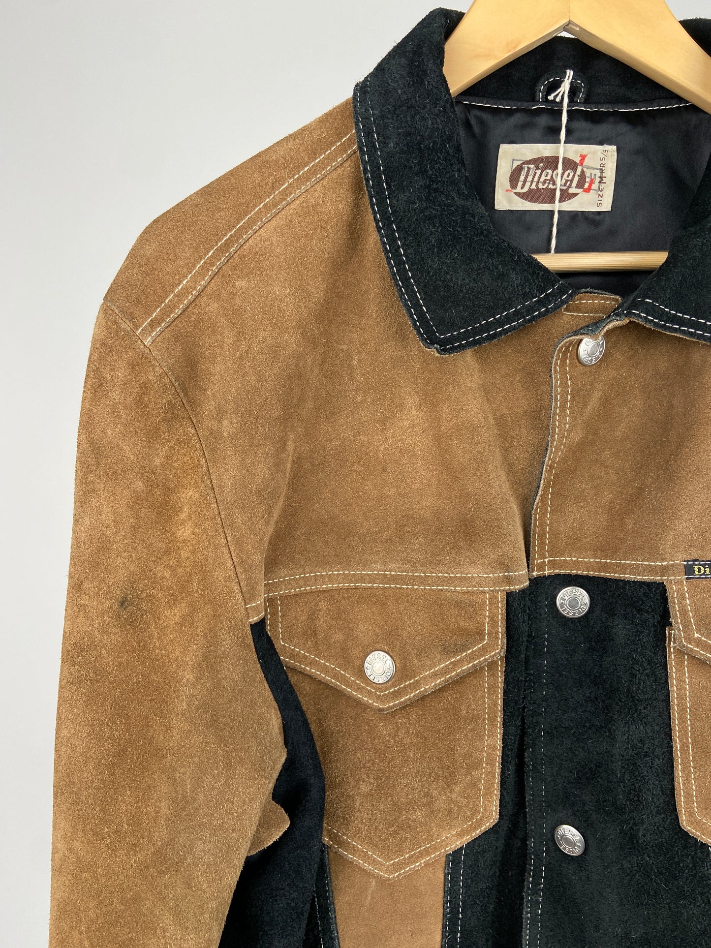 Vintage Diesel Contrast Panel 90s Suede Jacket
