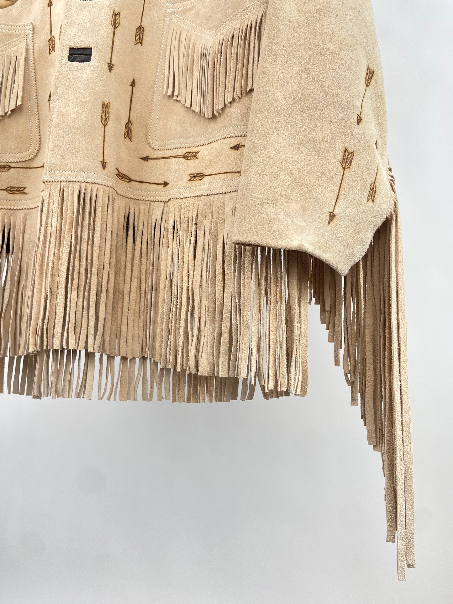 Vintage Western 70s Leather Tassel Jacket