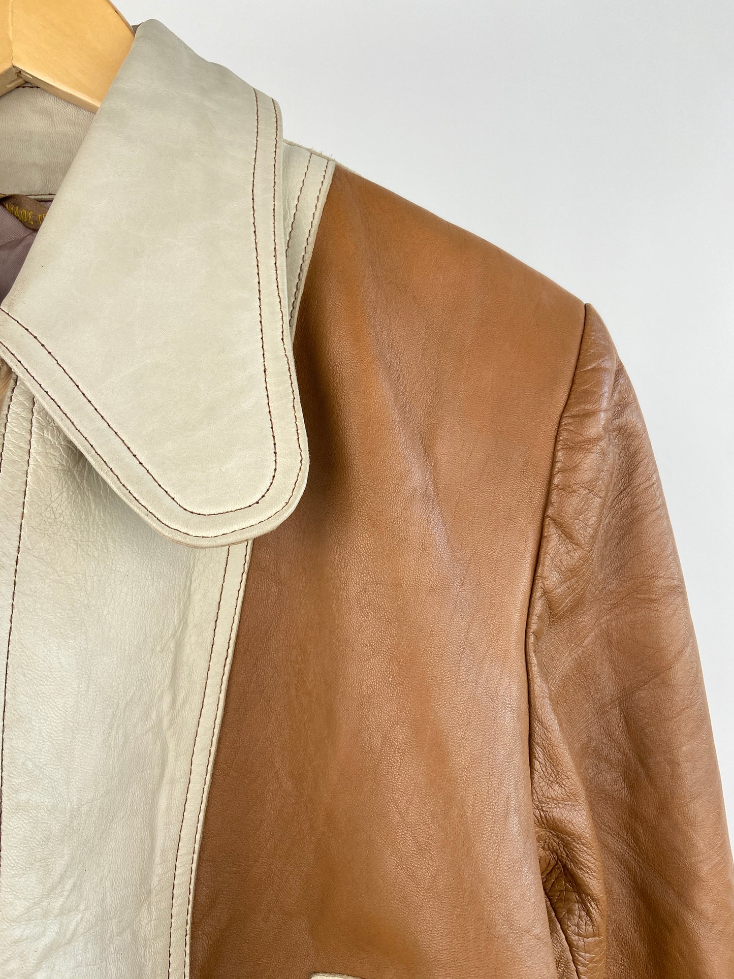 Vintage 70s Leather Contrast Jacket