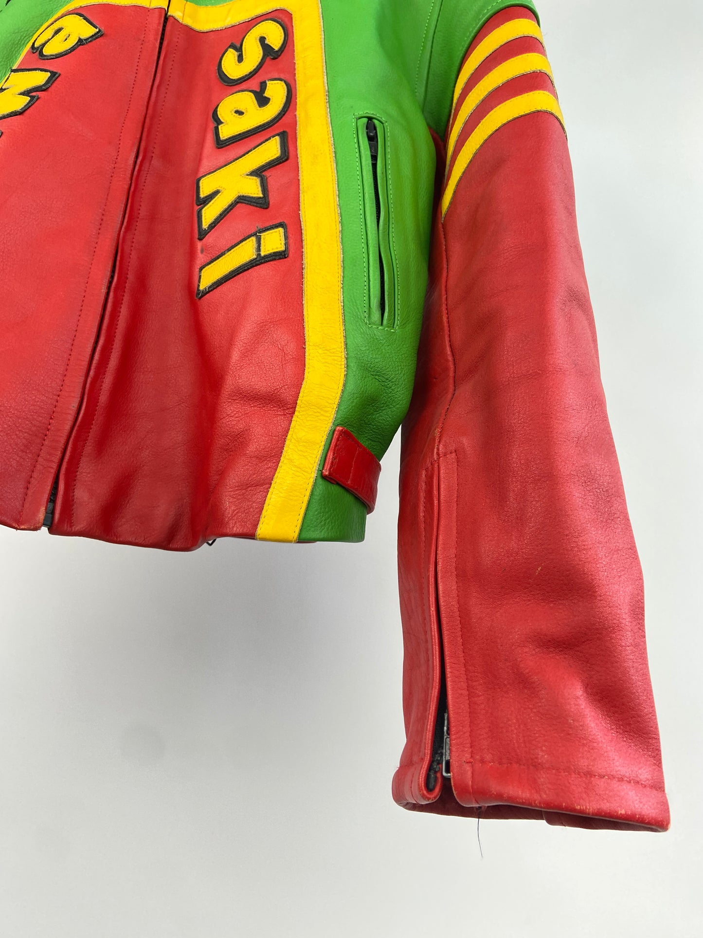 Vintage Kawasaki 90s Leather Motorbike Jacket