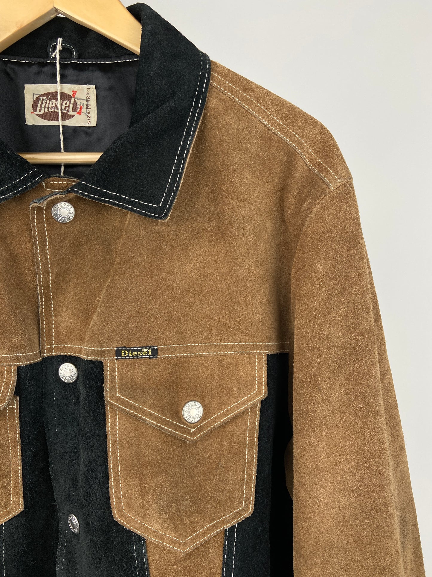 Vintage Diesel Contrast Panel 90s Suede Jacket