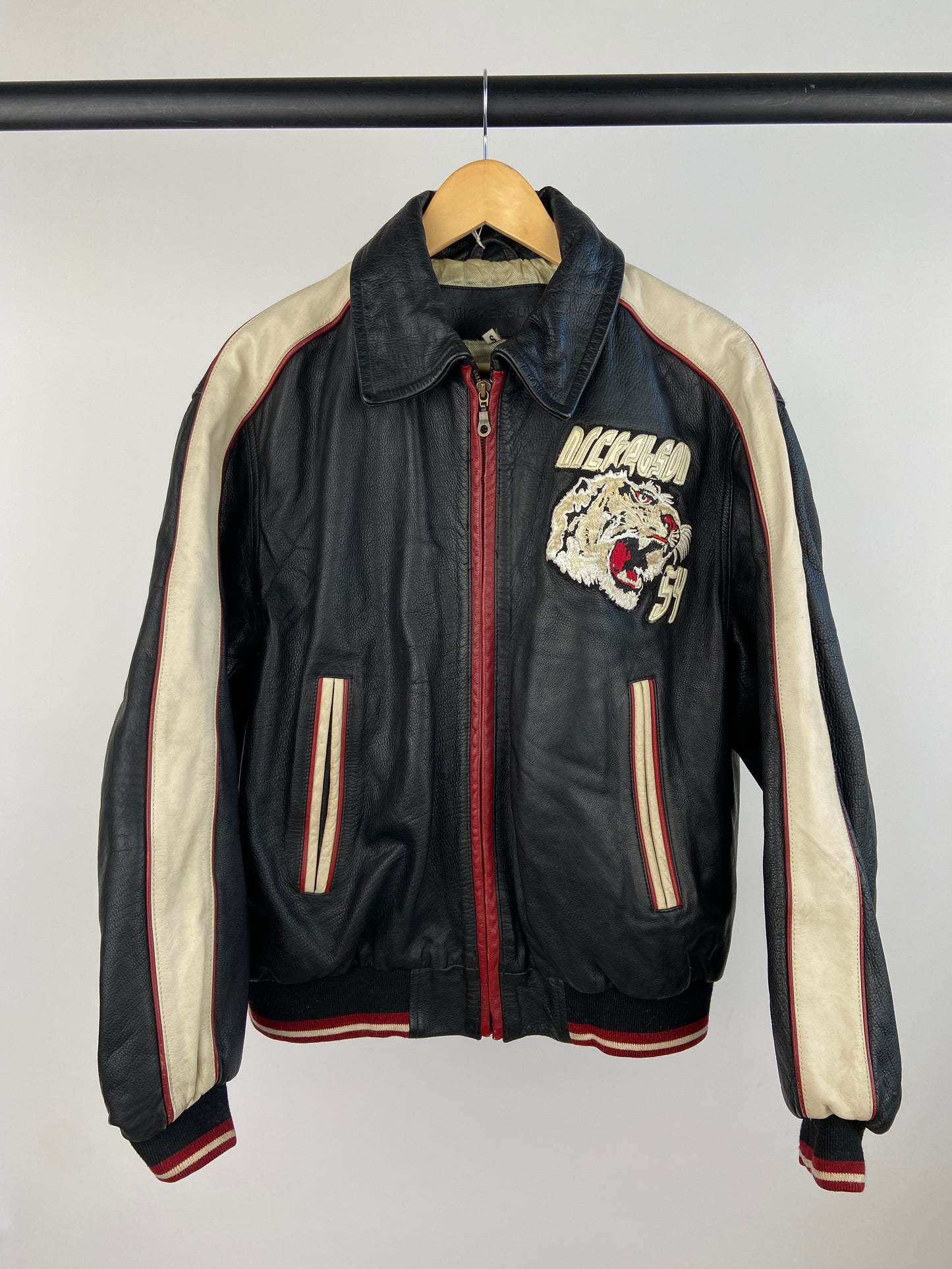 Vintage Nickelson 54 Tiger 90s Leather Bomber Jacket