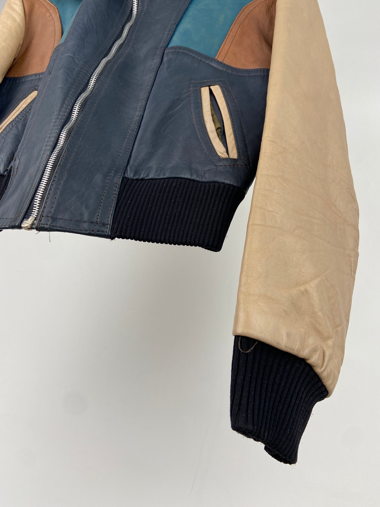 Vintage 70s Leather Contrast Jacket