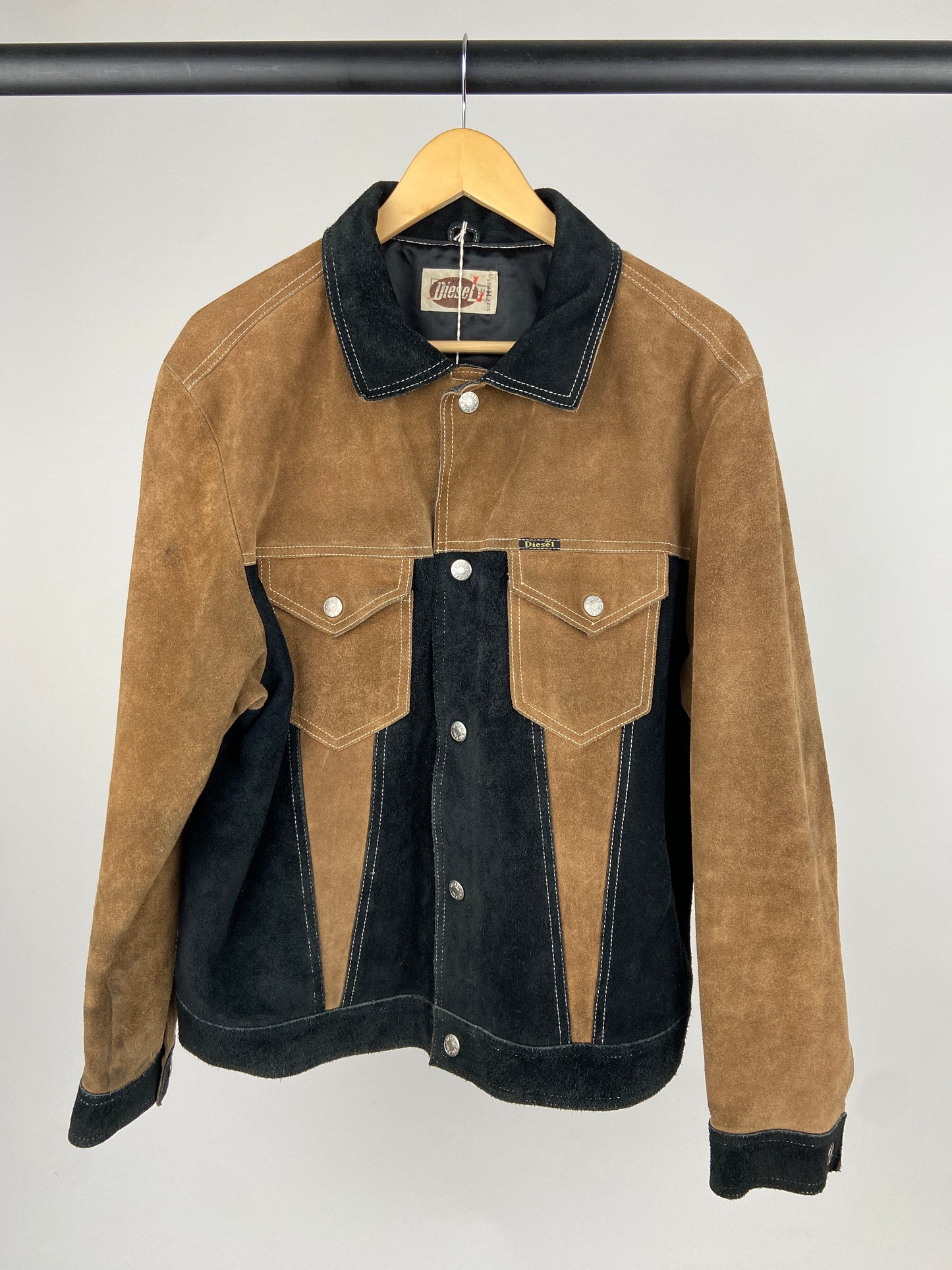 Vintage Diesel Contrast Panel 90s Suede Jacket