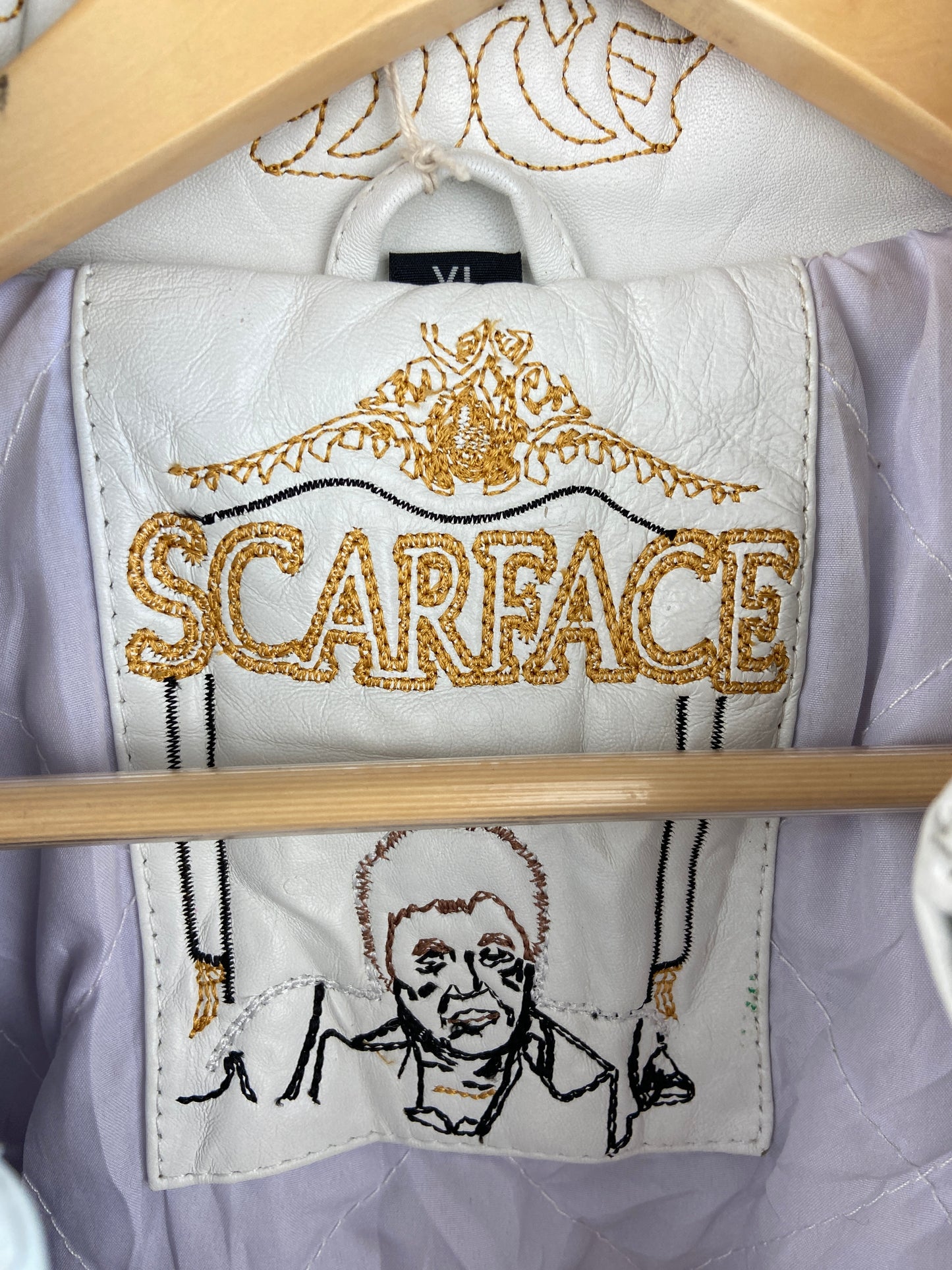Vintage Scarface 90s Leather Bomber Jacket