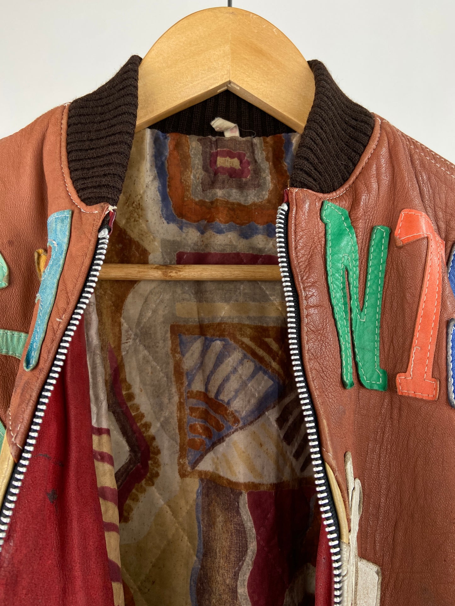 Vintage New York Giants 90s Leather Bomber Jacket