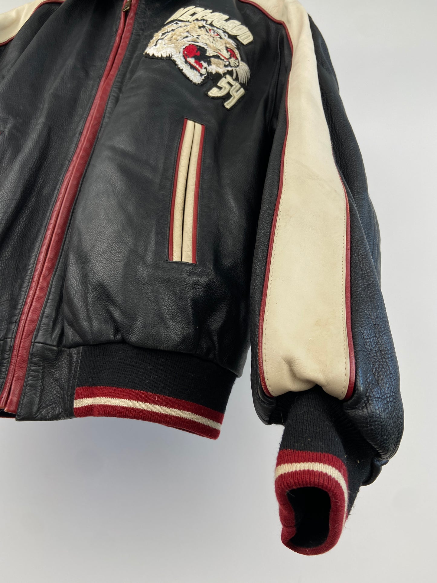 Vintage Nickelson 54 Tiger 90s Leather Bomber Jacket