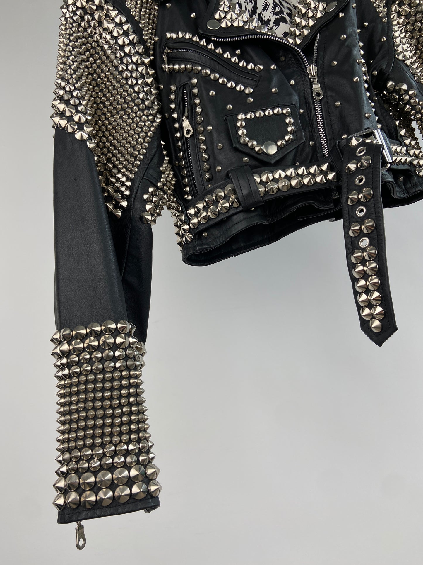 Vintage La Roxx Studded Punk 90s Leather Bomber Jacket